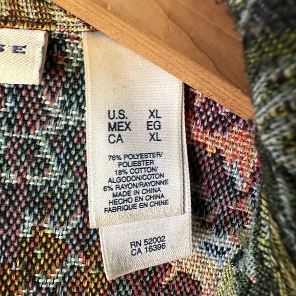 Crazy Horse by Liz Claiborne Vintage Unlined Floral Tapestry Blazer XL - Picture 5 of 9